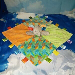 TaGgies Mary Meyer Plush Grey Elephant Lovey Security Blanket 14" Silky Tags EUC